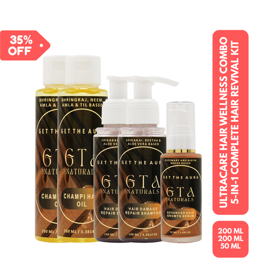 Ultracare Hair Wellness Combo 5-in-1 Complete Hair Revival Kit - Advanced Serum (50ml) + 2x Champi Oil (100ml) + 2x Repair Shampoo (100ml)