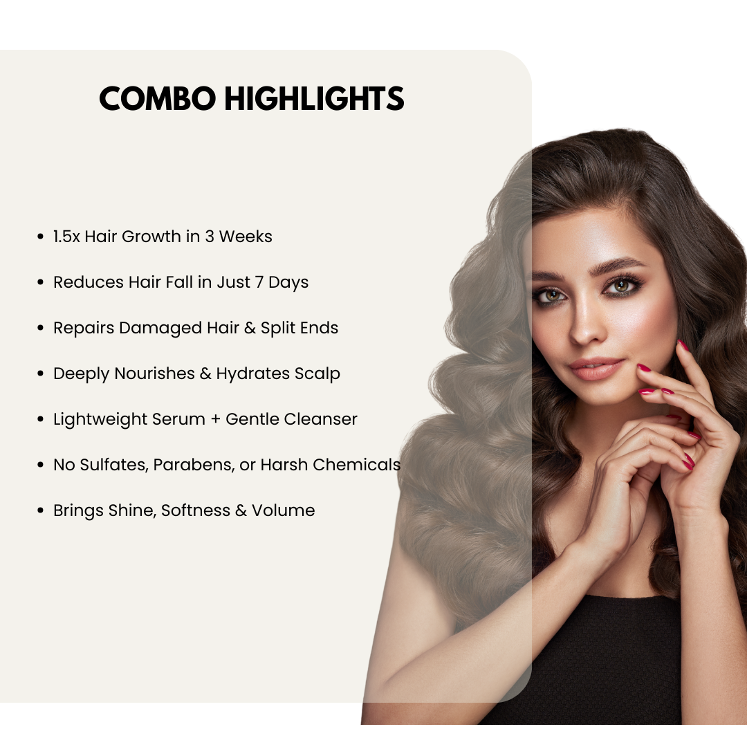 Hair Growth & Repair Combo – Advanced Serum (30ml) + Repair Shampoo (100ml)
