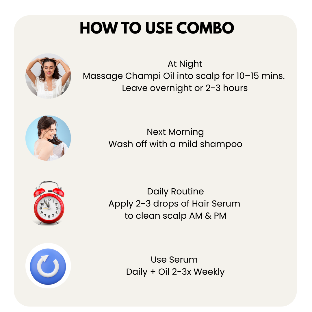 Hair Boost Combo – Advanced Serum (30ml) + Champi Oil (100ml)